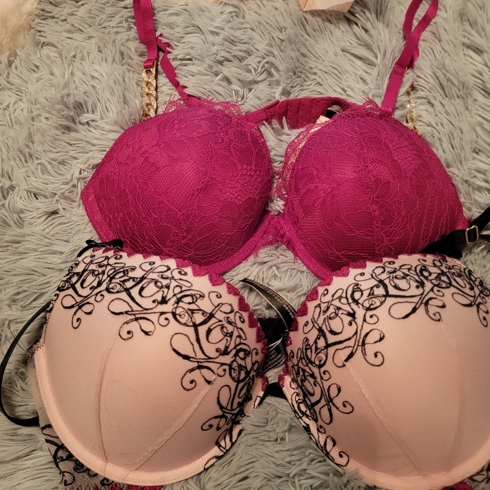 2 Victoria's Secret Push-Up Bras 38C